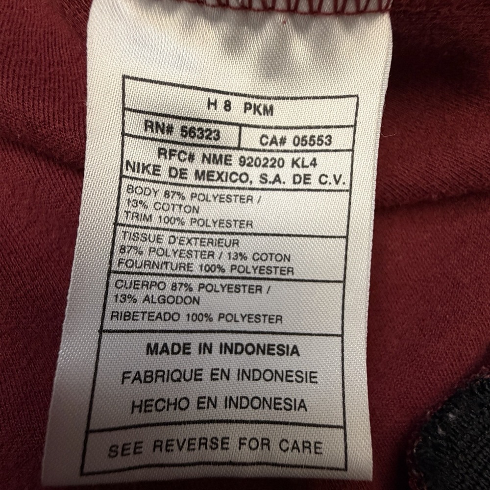 Vintage Nike Warm Up Jacket Mens Large Zip Track Jacket Maroon 90s Y2K - Picture 4 of 8